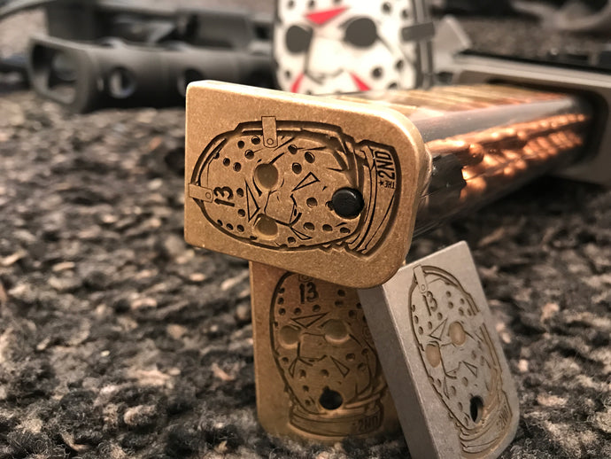Friday the 13th mag plate (brass or stainless)